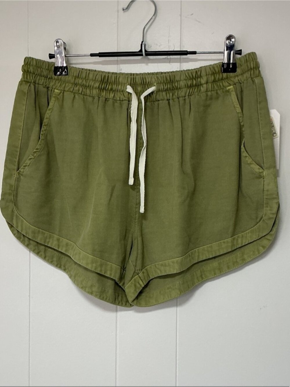Olive Drawstring Athletic Shorts